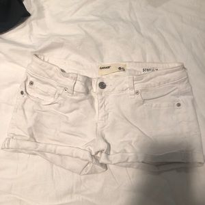 Garage white jean shorts